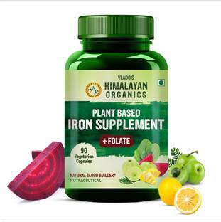 Vlado's Himalayan Organics Plant Based Iron Supplement with Folate | Blood Builder | Whole Food