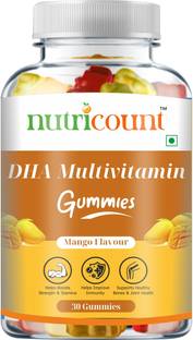 NUTRICOUNT DHA Multivitamin Gummies for Adult,For Healthy Growth Pack-Of-1