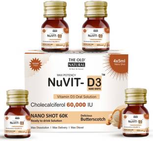 The Old Natural Nuvit D3 Vitamin D3 I Sugar Free Nano Shots I Butterscotch - (Pack of 1)
