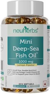 Neuherbs Mini Deep Sea Fish Oil - Omega 3 1000 mg EPA & DHA With Vitamin D3 & E