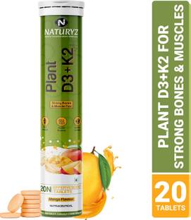 NATURYZ Plant Vitamin D3 K2 for Stronger Immunity Bone & Heart Health (Mango Flavour)