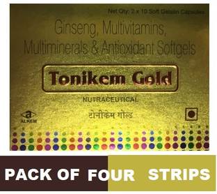 ALKEM TONIKEM GOLD MULTIVITAMIN SOFTGEL CAPS WITH ANTI OXIDANTS (4*10CAPS)