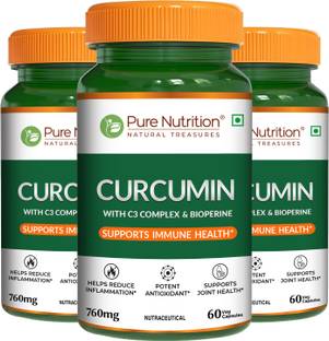 Pure Nutrition Curcumin C3 Complex 760mg + Black Pepper, Amla & Sunthi | Natural Antioxidant