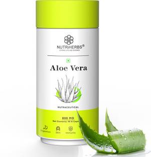 Nutriherbs Aloe Vera Capsule for Healthy Skin & Hair, Improves Digestion & Boosts Immunity