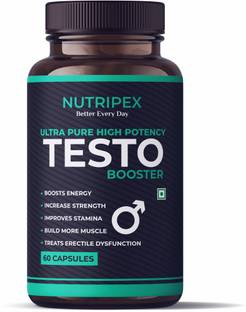 Nutripex Testo Booster Supplement for Men with Shilajeet , Safed Musli 60 Capsules