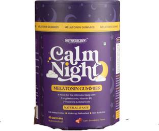 Nutracology Calm Night Melatonin Gummies for Deep Sleep Reduced Stress | No Added Sugar |
