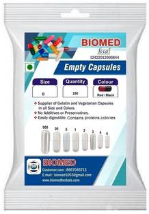 biomed Pharma raw materials size 0 Red / Black Empty capsules