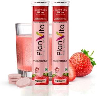 PLANVITA 500mg Glutathione Skin Glow Effervescent Tablets with Vitamin C & E