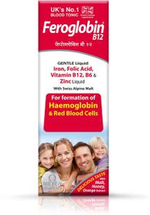 Feroglobin B12 Liquid For All Ages That Support Haemoglobin Formation (Orange Flavor)