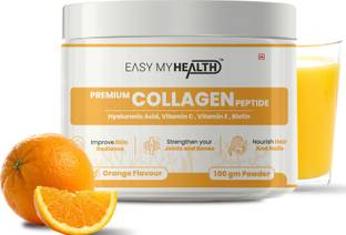 EASY MY HEALTH Premium Collagen with Biotin,Vitamin C & E for Skin, Hair, Nail & Joint (Orange)