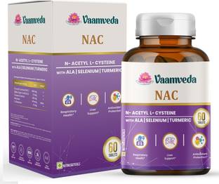 Vaamveda NAC N Acetyl Cysteine Supplement with ALA, Turmeric Extract, Selenium & L-