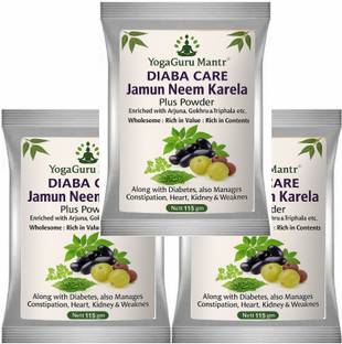 YOGAGURU MANTR Neem Karela Jamun Powder for Maintaining Blood Sugar Levels (115g) set3