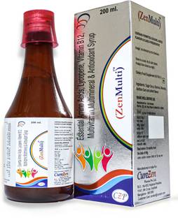 CureZen Pharma ZenMulti-200 Multivitamin & Multiminerals Syrup, Amino Acids, Lycopene & Vit B12