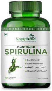 Simply Herbal Spirulina Capsules 2000Mg Green Food For Good Health & Weight Management