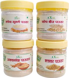 LKM Combo pack Ashavgandha , Satavar,Safedmusli Koch Beej each 50 gm (200gm)