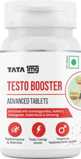 TATA 1mg Testosterone Booster Advanced Tablet, Supports Strength & Stamina, For Men