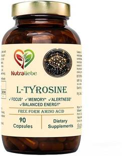 Nutraliebe L-Tyrosine 500mg - Free Form Amino Acid, Non-GMO