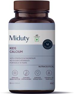 Miduty Kids Calcium - Vitamin D3 - Strong Bones - Immunity Support - Chewable Tablets
