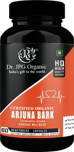 Dr. JPG Organic Arjuna Bark Capsules |Cardiac Wellness|INDIA Organic certified|500mgX60 Veg Cap.