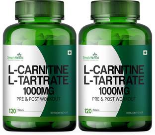 Simply Herbal L-Carnitine L-Tartrate 1000mg Per Serving - Double Strength Formula & Fat Burner
