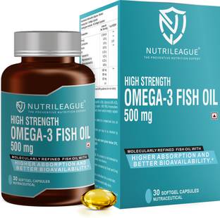 Nutrileague High Strength Omega - 3 Fish Oil 500 mgSoftgelHeart HealthNonveg