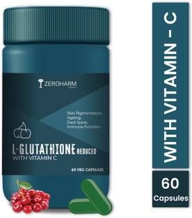 ZEROHARM L-Glutathione Reduced with Vitamin C Tablets|Glowing Skin & Reduce Pigmentation
