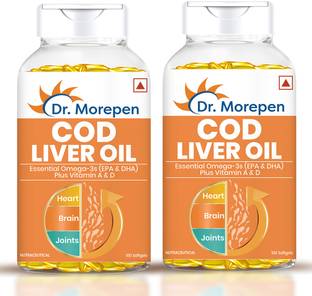 Dr. Morepen COD Liver Oil Capsule with Omega 3 Help Reduce Joint Pain & Support Heart Health