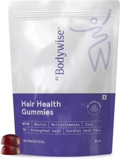 Be Bodywise 30 mcg Biotin Hair Gummies |3 Months Pack| Stronger Hair &Nails|No Added Sugar