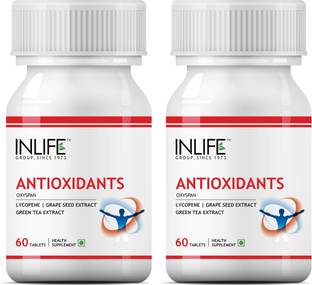 INLIFE Antioxidants, 60 Tablets with Lycopene, Immune Booster Supplement (2 Pack)