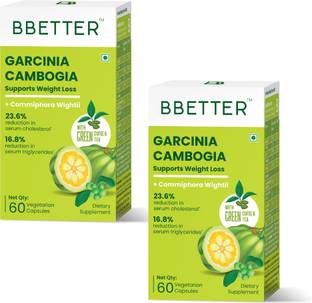 BBETTER Garcinia Cambogia with Green Coffee, Green Tea & Inulin - 60 Veg Capsules