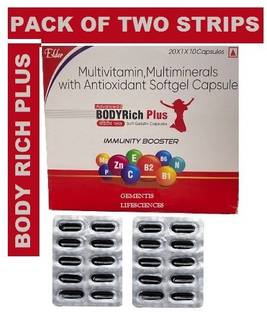gementis BODYRICH PLUS ANTEX MULTIVITAMINS AND MINERALS SOFTGEL CAPSULES (2*10CAPSULES)