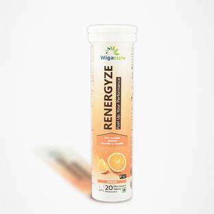 Wigacure RENERGYZE Effervescent Tablets, Orange Flavour, Beta Alanine & Ginseng