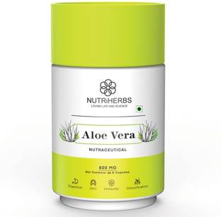 Nutriherbs Aloe Vera Capsule for Healthy Skin & Hair, Improves Digestion & Boosts Immunity