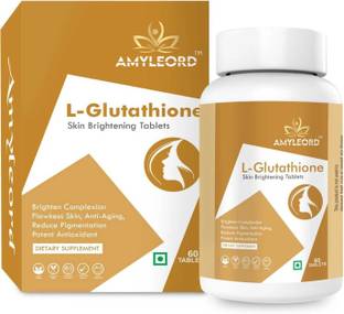 Amyleord L-Glutathione Tablet with Vitamin C&E, Biotin, Grape Seed Extract for Skin Glow