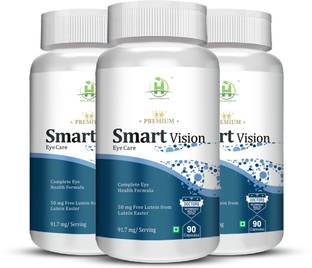 Healthy Nutrition Smart Vision 90 Capsules with Zeaxanthin Eye Care Supplement Pack of 3