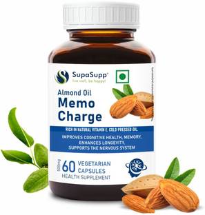 Sri Sri Tattva Almond Oil Memo Charge, 60 Vegetarian Capsules | Improves Memory | Vitamin E