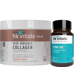 HEALTHKART HK Vitals Skin Radiance Collagen Supplement & Omega 3 Fish Oil 1000 mg Capsules