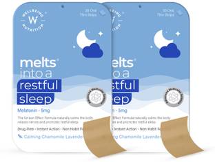 Wellbeing Nutrition Melts Restful Sleep Melatonin 5mg | Deep Sleep Supplement for Heathy Sleep cycle