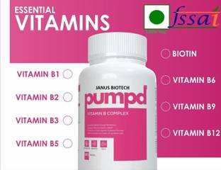 Janus Biotech Pumpd Vitamin B Complex Supplement 120 Tablets | B1,B2,B3,B5,B6,B7,B9,B12