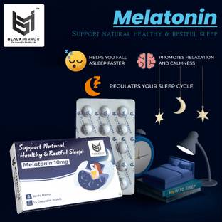 Black mirror MELATONIN 10MG HEALTHY NATURAL & RESTFUL SLEEP SUPPORT chewable tablets (15 TAB)