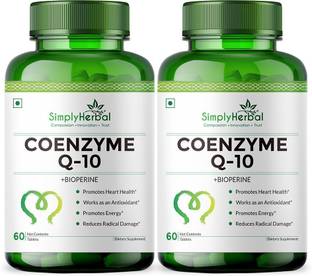 Simply Herbal Coenzyme Q10 200mg Tablets with Bioperine Antioxidant Supplements