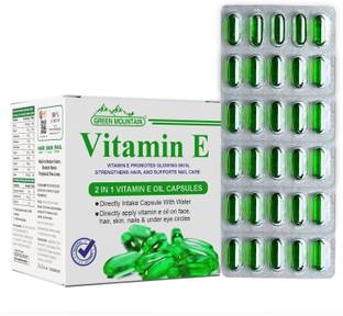 GREEN MOUNTAIN Vitamin E-400 Capsules for Glowing Skin, Hair Care, Pimples & Face Brightening