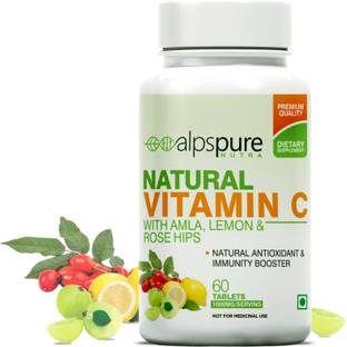 ALPSPURE Nutra Natural Vitamin C 1000mg with Amla,Lemon & Rose Hips