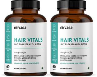 Nirvasa Hair Vitals DHT Blocker with Biotin Tablets | Hair Vitamins for Men & Women