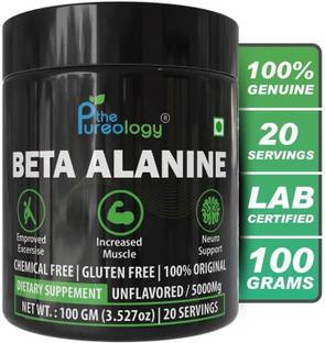 thepureology Beta Alanine Unflavoured Supplement, 5000mg, 20 Servings, 100g