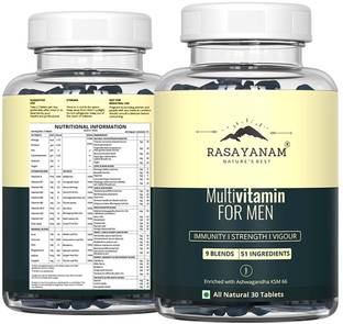Rasayanam Multivitamin for Men | 51 ingredients & 9 Blends | 30 Tablets
