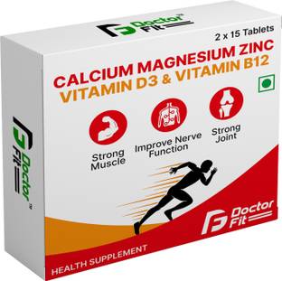DOCTORFIT Calcium + Magnesium + Zinc + Vitamin D3 + Vitamin B12 For Men & Women