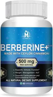 Healthy Nutrition Berberine HCL 500MG Capsules - 98% Highly Purified and Bioavailable