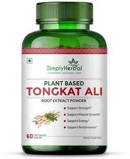 Simply Herbal Tongkat Ali Root Extract Capsule 1000mg for Extra Strength, Stamina and Energy