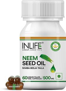 INLIFE Neem Seed Oil Supplement, 500 mg (60 Vegetarian Capsules)